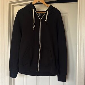 Never Worn-True Classic brand, black Zip-Up Sweatshirt with Hood.